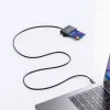 Manhattan USB-C USB jungties lustinių kortelių skaitytuvas su „MicroSD“ lizdu, USB-C kištuko ir kortelių skaitytuvo sąsaja bei „microSDXC“, palaiko „Windows“, „macOS“ ir „Linux“, skaito SIM korteles su adapteriu, laidas 1 m, juodas, trejų metų garantija