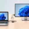 Manhattan 1080p belaidis HDMI ekrano pristatymo rinkinys, 2 dalių rinkinys su HDMI imtuvu ir HDMI siųstuvo raktu, skirtas belaidžiu būdu rodyti vaizdo signalą iš nešiojamojo kompiuterio / planšetinio kompiuterio / išmaniojo telefono HDMI televizoriuje arba projektoriuje, juodas
