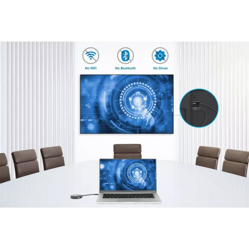 Manhattan 1080p belaidis HDMI ekrano pristatymo rinkinys, 2 dalių rinkinys su HDMI imtuvu ir HDMI siųstuvo raktu, skirtas belaidžiu būdu rodyti vaizdo signalą iš nešiojamojo kompiuterio / planšetinio kompiuterio / išmaniojo telefono HDMI televizoriuje arba projektoriuje, juodas
