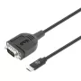 Manhattan USB-C į Serial konverterio kabelis, 1 m, kištukas-kištukas, Serial/RS232/COM/DB9, Prolific PL2303GT lustas, juodas kabelis, trejų metų garantija