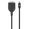 Manhattan USB-C į Serial konverterio kabelis, 1 m, kištukas-kištukas, Serial/RS232/COM/DB9, Prolific PL2303GT lustas, juodas kabelis, trejų metų garantija