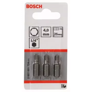 Atsuktuvų antgalių rinkinys Bosch 2 607 001 724 4 mm apsauginis šešiabriaunis 3 vnt.