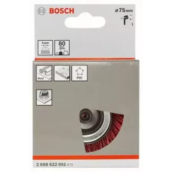 Bosch 2 608 622 051 vielinis šepetys / šlifavimo šepetys Puodelio formos šepetys 7,5 cm