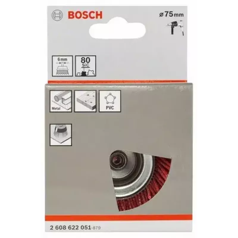 Bosch 2 608 622 051 vielinis šepetys / šlifavimo šepetys Puodelio formos šepetys 7,5 cm