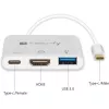 “Techly IADAP USB31-HDMIPTY” nešiojamojo kompiuterio dokas / prievadų daugiklis, laidinis USB 3.2 Gen 1 (3.1 Gen 1) Type-C, sidabrinis