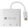 “Techly IADAP USB31-HDMIPTY” nešiojamojo kompiuterio dokas / prievadų daugiklis, laidinis USB 3.2 Gen 1 (3.1 Gen 1) Type-C, sidabrinis
