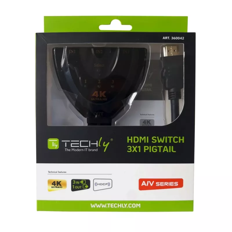 Techly IDATA HDMI-3F30 vaizdo perjungiklis