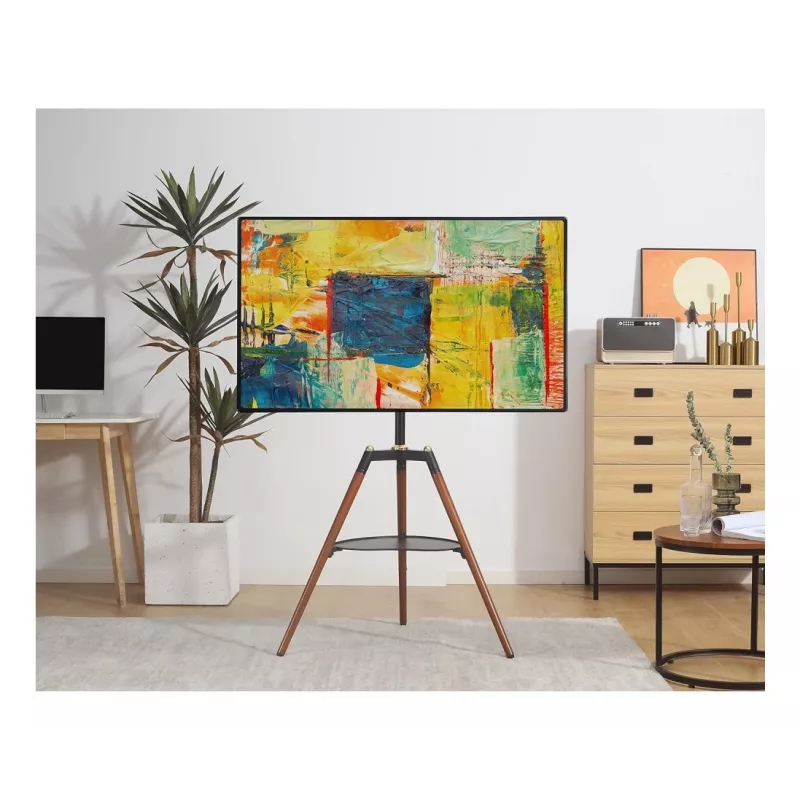 Techly ICA-TR58 TV laikiklis/stovas 165,1 cm (65 colių) Juoda, Mediena
