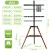 Techly ICA-TR58 TV laikiklis/stovas 165,1 cm (65 colių) Juoda, Mediena