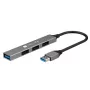 Techly IUSB32-HUB4A-3U2SLS nešiojamojo kompiuterio dokas / prievadų daugintuvas Laidinis USB 3.2 Gen 1 (3.1 Gen 1) Type-A Pilka