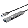 Techly IUSB32-HUB4A-3U2SLS nešiojamojo kompiuterio dokas / prievadų daugintuvas Laidinis USB 3.2 Gen 1 (3.1 Gen 1) Type-A Pilka