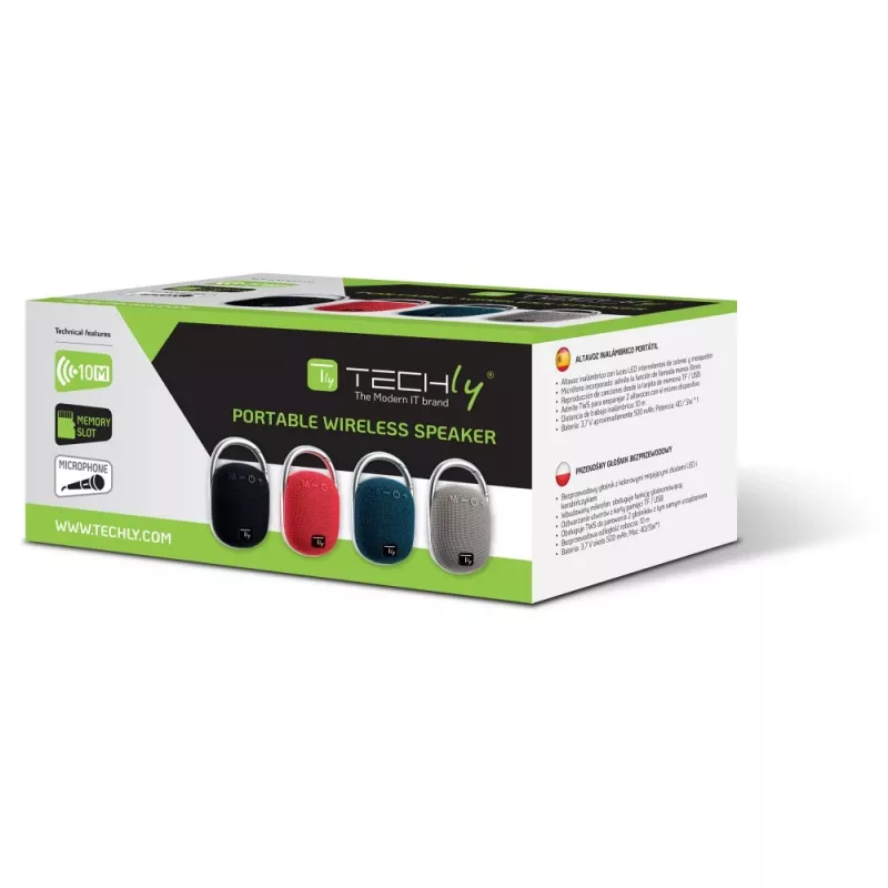 Techly ICASBL321BK nešiojamasis / vakarėlių garsiakalbis Vieno kanalo nešiojamasis garsiakalbis Juoda 5 W