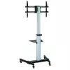 Techly grindų stovas su lentyna - vežimėlis televizoriui LCD/LED 37-86 col., 200 x 200 mm, 600 x 400 mm, -10 - 5°, 180°, aliuminis, plastikas, plienas, juoda, pilka
