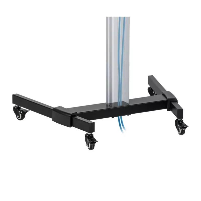 Techly grindų stovas su lentyna - vežimėlis televizoriui LCD/LED 37-86 col., 200 x 200 mm, 600 x 400 mm, -10 - 5°, 180°, aliuminis, plastikas, plienas, juoda, pilka
