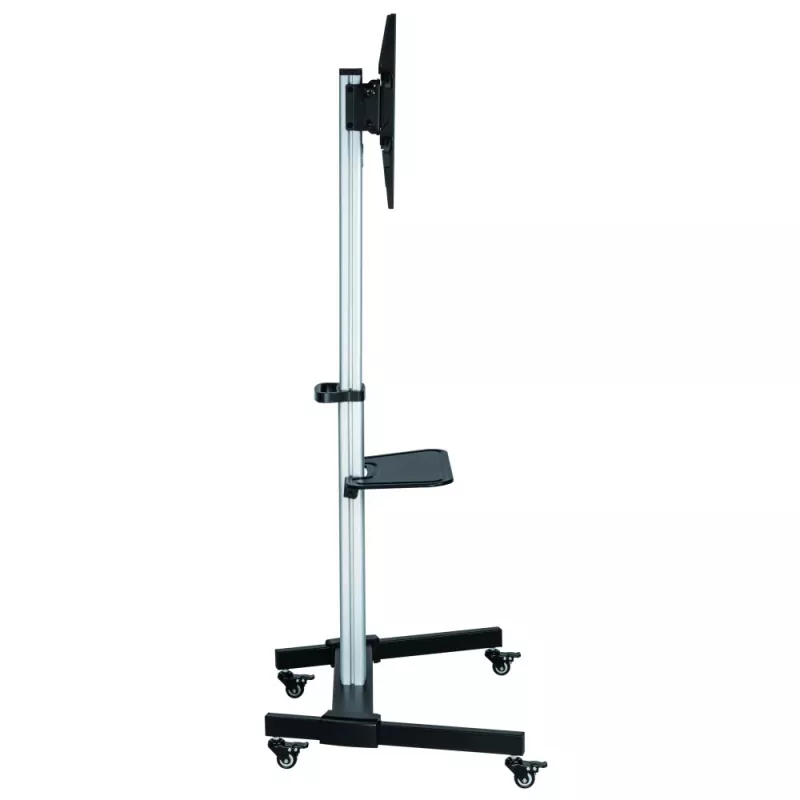 Techly grindų stovas su lentyna - vežimėlis televizoriui LCD/LED 37-86 col., 200 x 200 mm, 600 x 400 mm, -10 - 5°, 180°, aliuminis, plastikas, plienas, juoda, pilka