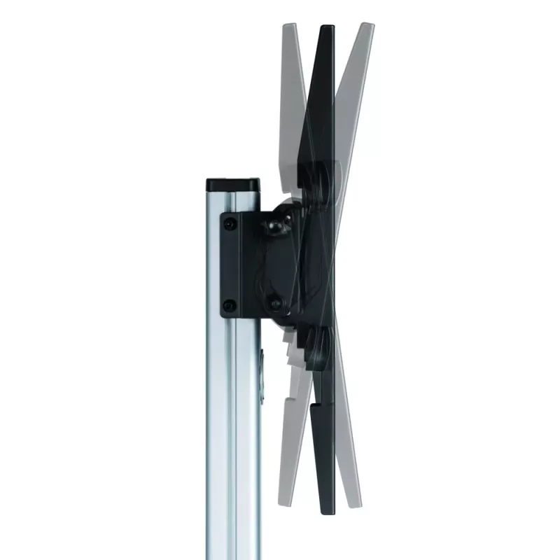 Techly grindų stovas su lentyna - vežimėlis televizoriui LCD/LED 37-86 col., 200 x 200 mm, 600 x 400 mm, -10 - 5°, 180°, aliuminis, plastikas, plienas, juoda, pilka