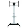 Techly grindų stovas su lentyna - vežimėlis televizoriui LCD/LED 37-86 col., 200 x 200 mm, 600 x 400 mm, -10 - 5°, 180°, aliuminis, plastikas, plienas, juoda, pilka