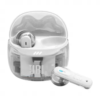 Ausinės JBL Tune Flex 2 Ghost Edition — True Wireless (TWS) į ausis įdedamos, Bluetooth, 20–20000 Hz, Baltos
