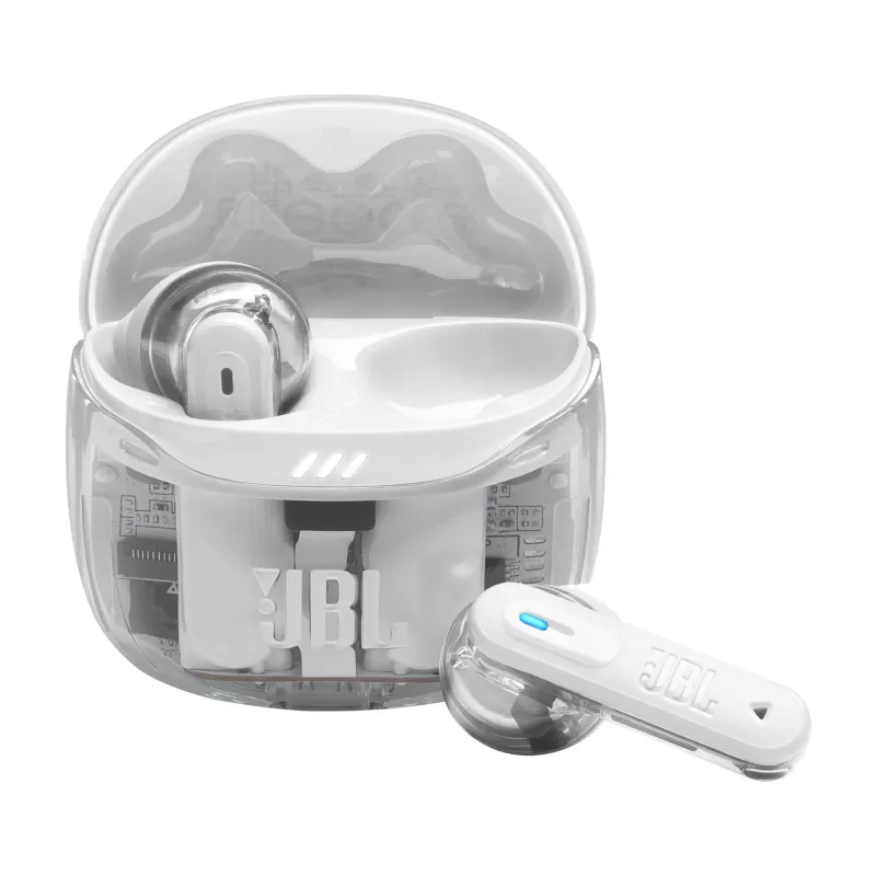 Ausinės JBL Tune Flex 2 Ghost Edition — True Wireless (TWS) į ausis įdedamos, Bluetooth, 20–20000 Hz, Baltos