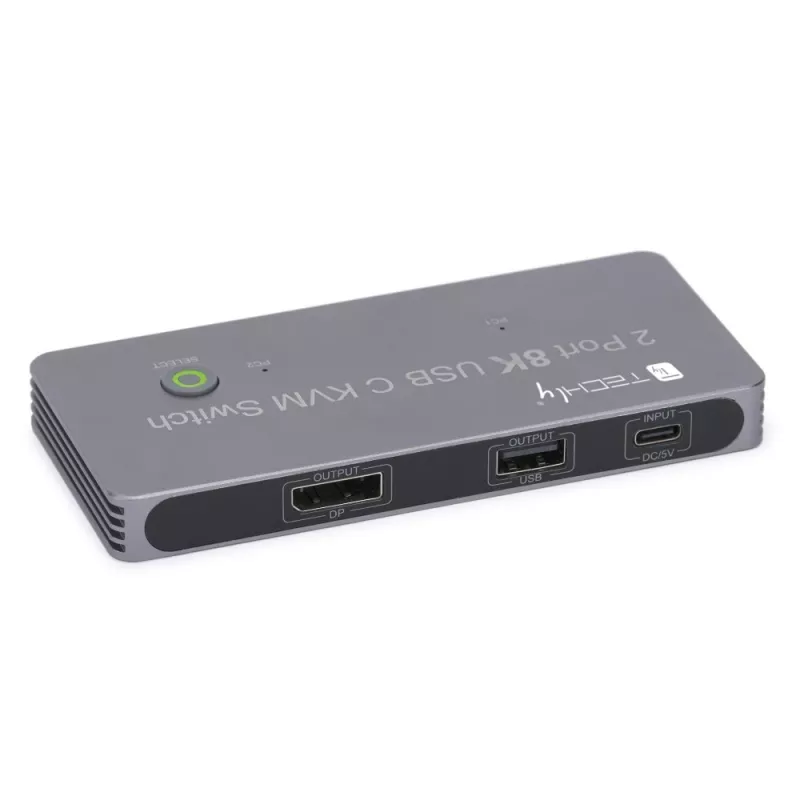 Techly IDATA KVM-DPC8K KVM jungiklis pilkas