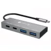 Techly IUSB32C-HUB4AC2 nešiojamojo kompiuterio dokas / prievadų kopijuoklis Laidinis USB 3.2 Gen 1 (3.1 Gen 1) Type-C Sidabrinis