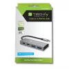 Techly IUSB32C-HUB4AC2 nešiojamojo kompiuterio dokas / prievadų kopijuoklis Laidinis USB 3.2 Gen 1 (3.1 Gen 1) Type-C Sidabrinis