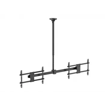 Dviejų ekranų lubinis laikiklis EQUIP 32–60 colių (VESA 200x200–600x400, maks. 80 kg, sukiojimas ±180°), juodas