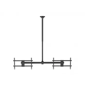 Dviejų ekranų lubinis laikiklis EQUIP 32–60 colių (VESA 200x200–600x400, maks. 80 kg, sukiojimas ±180°), juodas