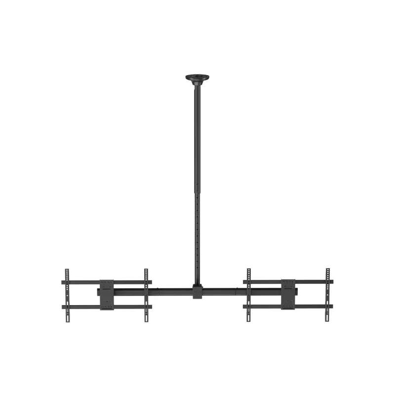 Dviejų ekranų lubinis laikiklis EQUIP 32–60 colių (VESA 200x200–600x400, maks. 80 kg, sukiojimas ±180°), juodas