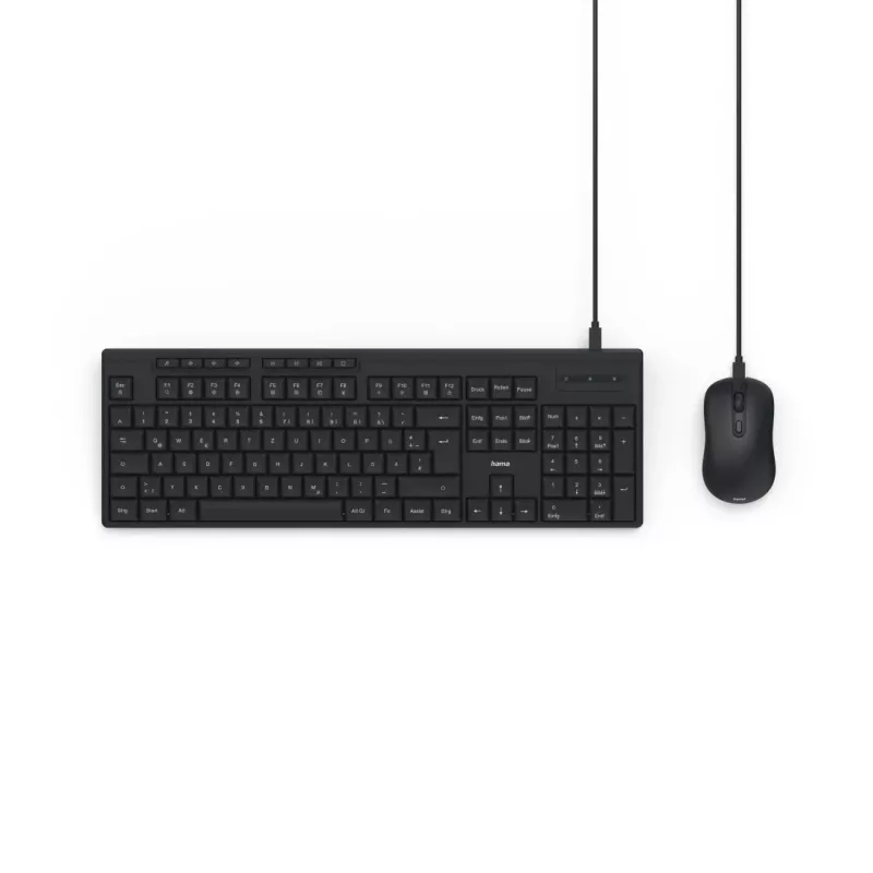 Hama CKM-200 klaviatūra su pele Namams/Biurui USB QWERTZ Vokiška Juoda