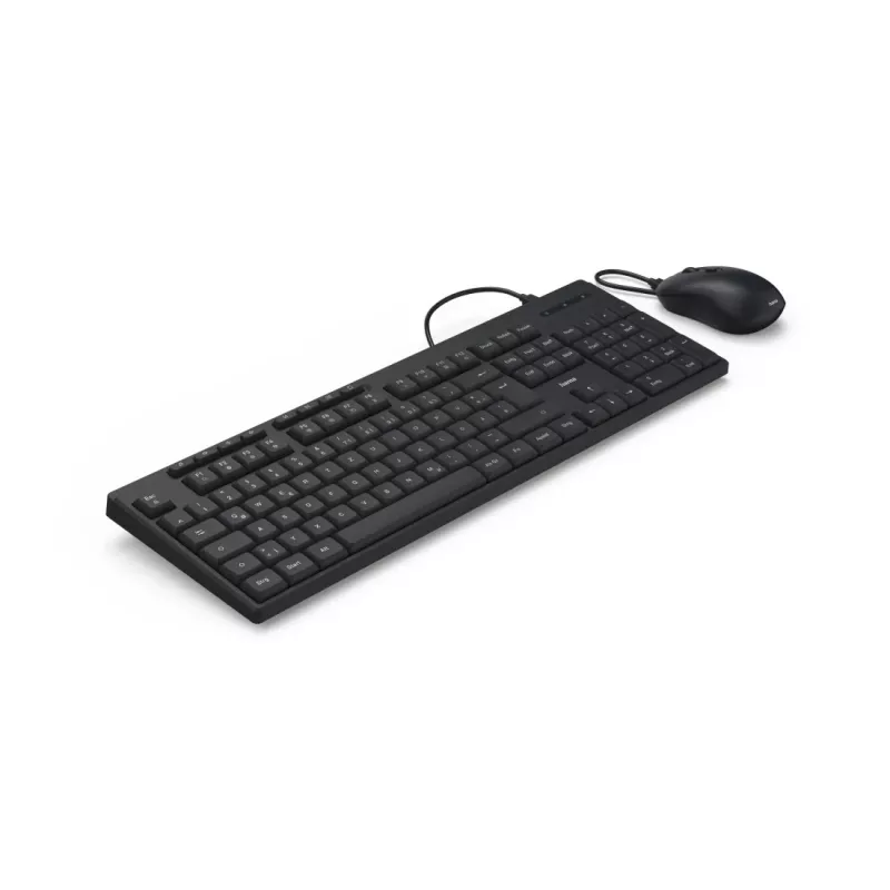 Hama CKM-200 klaviatūra su pele Namams/Biurui USB QWERTZ Vokiška Juoda
