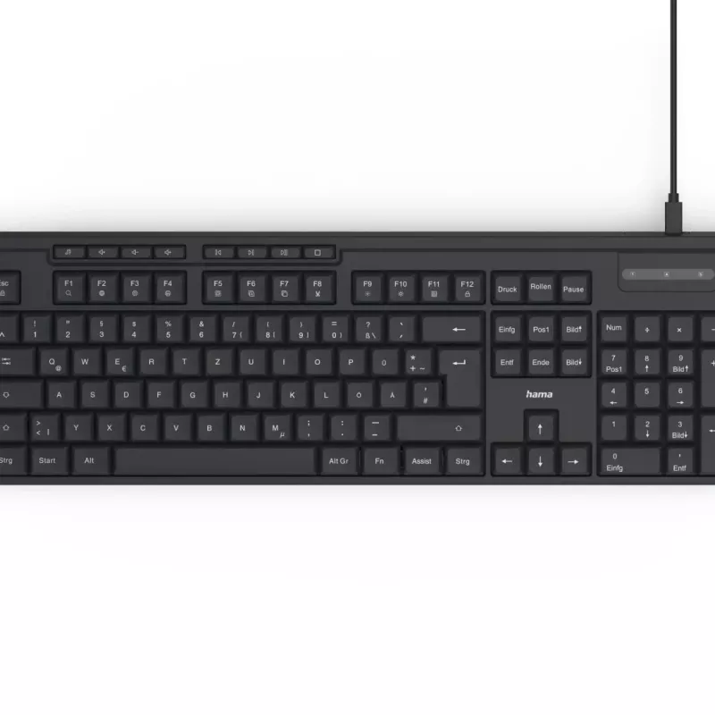 Hama CKM-200 klaviatūra su pele Namams/Biurui USB QWERTZ Vokiška Juoda