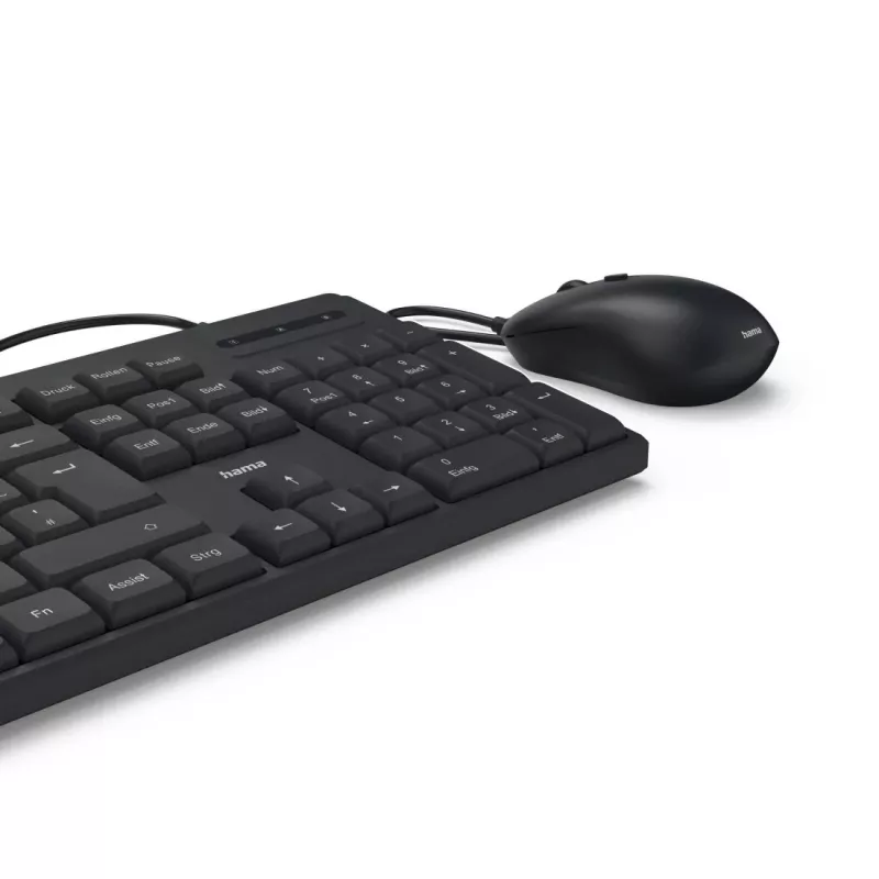 Hama CKM-200 klaviatūra su pele Namams/Biurui USB QWERTZ Vokiška Juoda