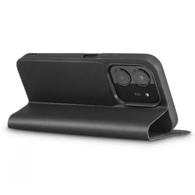 Dėklas knygelė HAMA Daily Protect, skirtas Xiaomi Redmi 15C – tinka 17,5 cm (6,9 colio), juodas, 2 kortelių kišenėlės, stalinis stovas