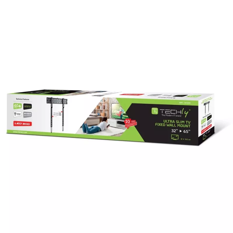 Techly ICA-PLB 734F TV laikiklis/stovas 165,1 cm (65 col.) juodas
