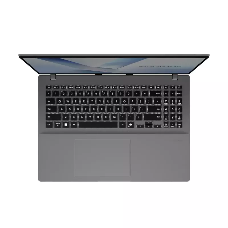 Nešiojamasis kompiuteris ASUS Vivobook 16 M1607KA — AMD Ryzen AI 7 350, 16 colių WUXGA (1920x1200), 16 GB DDR5, 1 TB SSD, Windows 11 Home, sidabrinis
