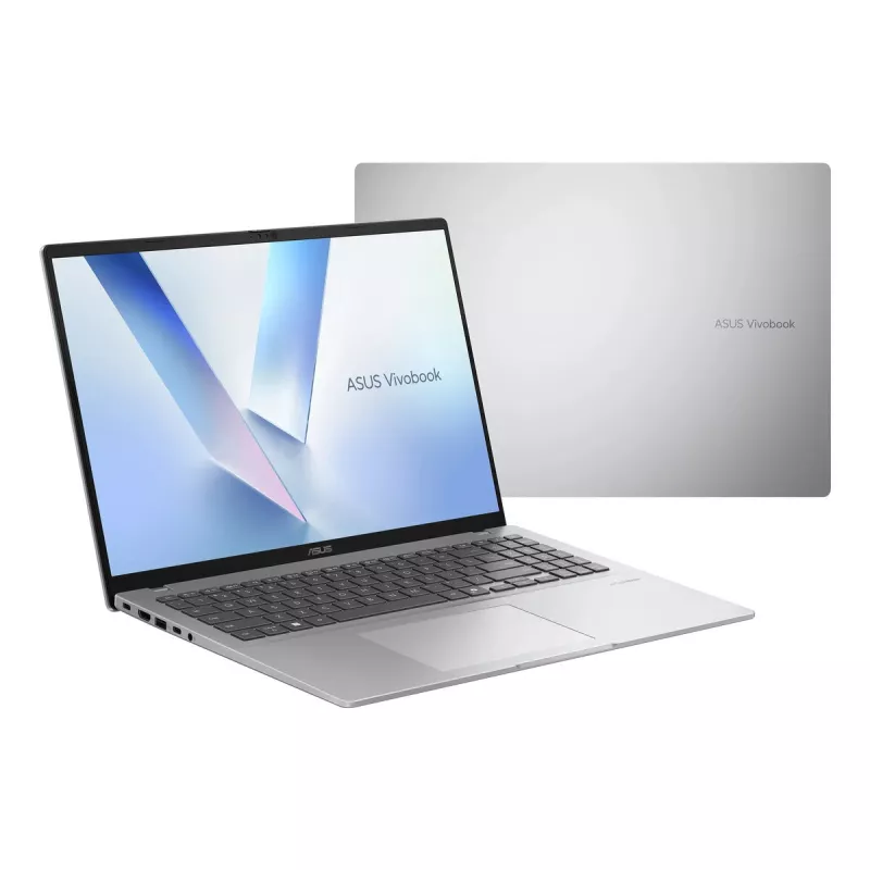Nešiojamasis kompiuteris ASUS Vivobook 16 M1607KA — AMD Ryzen AI 7 350, 16 colių WUXGA (1920x1200), 16 GB DDR5, 1 TB SSD, Windows 11 Home, sidabrinis