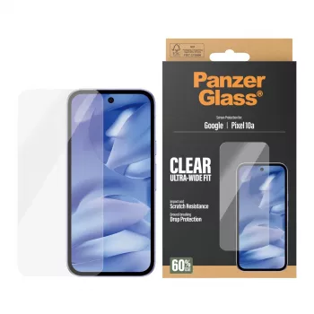 Ekrano apsauga PanzerGlass, skirta Google Pixel 10a 5G — Ultra-Wide Fit, PET, atspari įbrėžimams ir smūgiams, skaidri