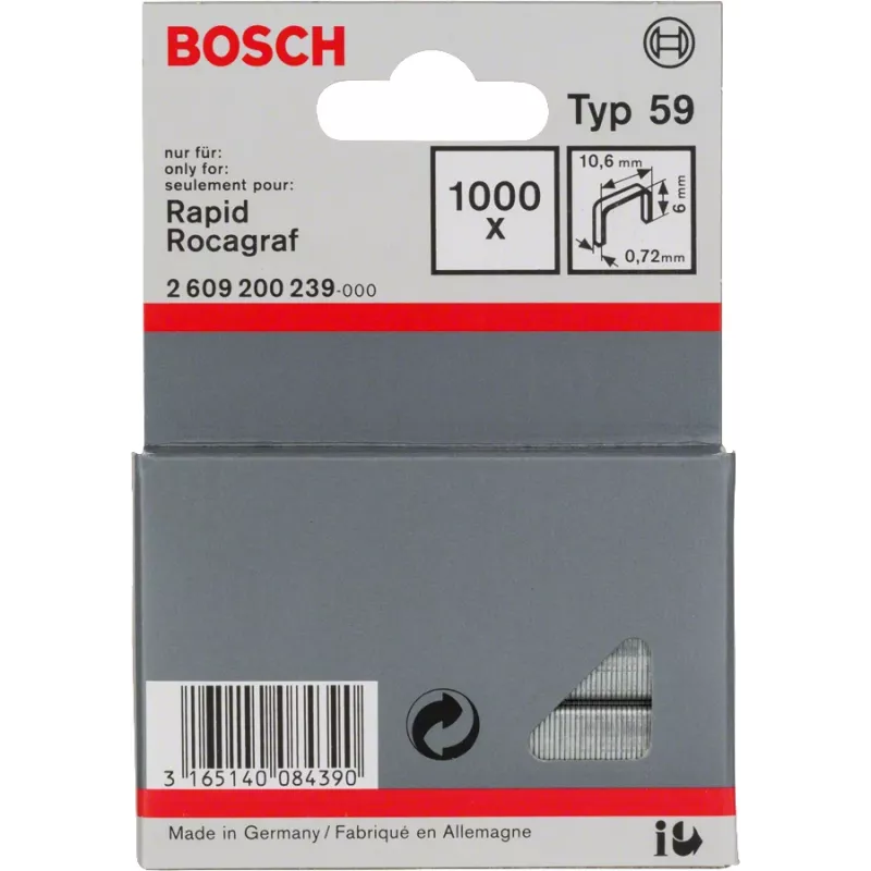 Bosch 2 609 200 239 segtukai Segtukų pakuotė 1000 segtukų