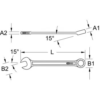 Kombinuotas raktas KS Tools 517.0610, 10 mm, chromas-vanadis, 140 mm ilgis