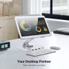 Techly 8-in-1 USB-C Hub Docking Station Tablet Stand, Tableto stovas, Sidabrinis, Aliuminis, 360°, USB 3.2 Gen 1 (3.1 Gen 1) Type-C, 5000 Mbit/s