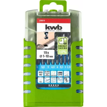 Grąžtų rinkinys KWB 258819 19 vnt. sukimasis į dešinę