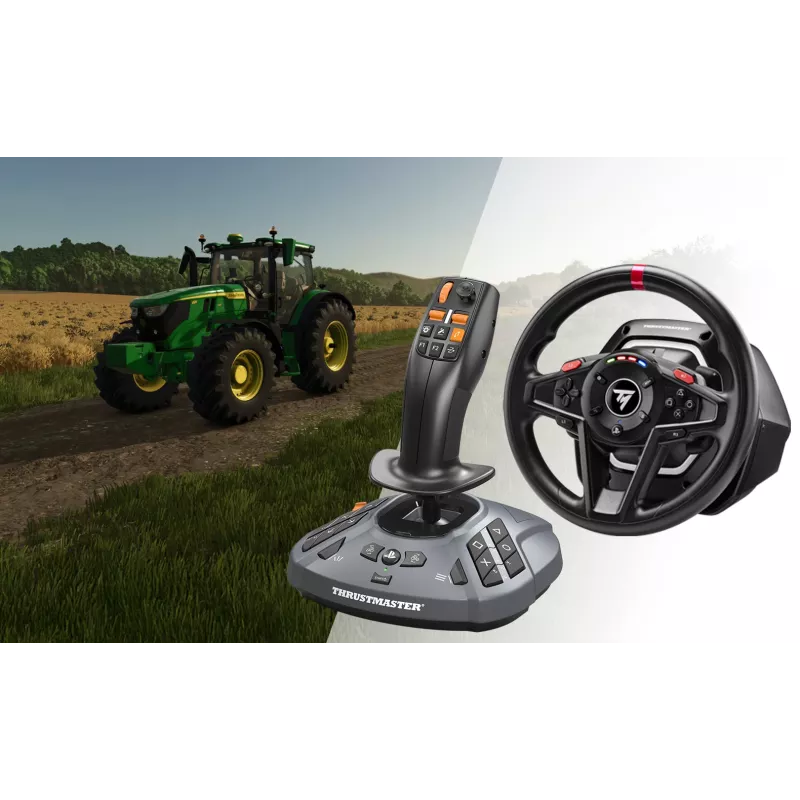 Thrustmaster T128 SimTask Farming Pack juodas vairas + pedalai + pavarų perjungiklis PC, PlayStation 4, PlayStation 5
