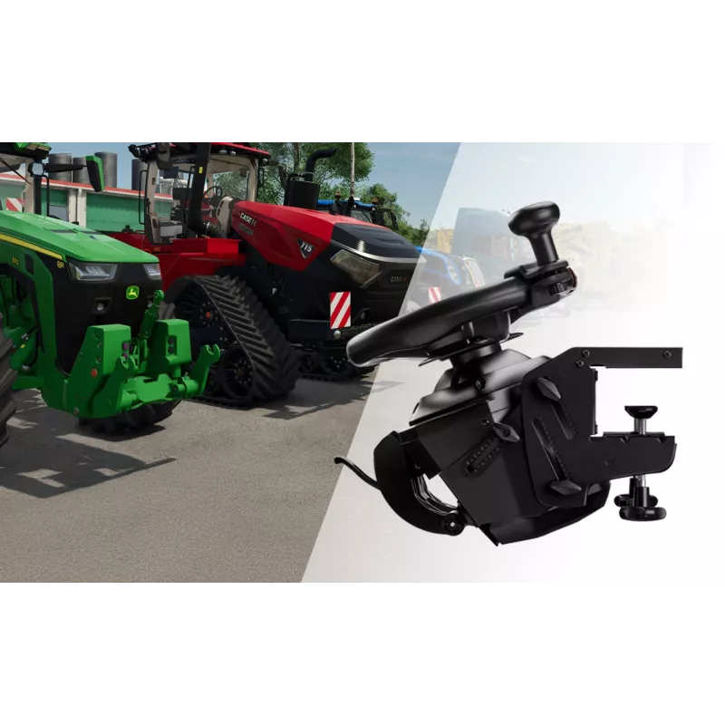 Thrustmaster T128 SimTask Farming Pack juodas vairas + pedalai + pavarų perjungiklis PC, PlayStation 4, PlayStation 5