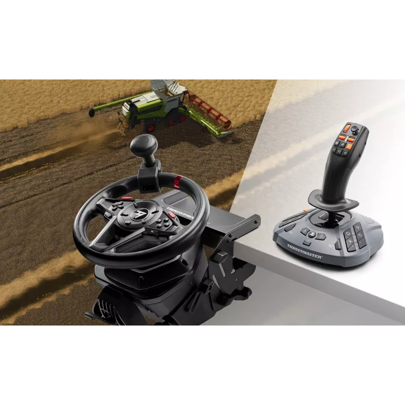 Thrustmaster T128 SimTask Farming Pack juodas vairas + pedalai + pavarų perjungiklis PC, PlayStation 4, PlayStation 5