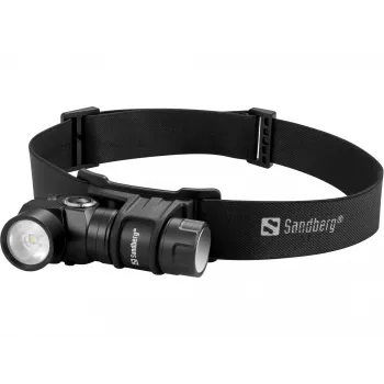 Sandberg Headlamp 500 Duo, galvos juostos žibintuvėlis, juoda, aliuminis, IP44, LED, 25 lm