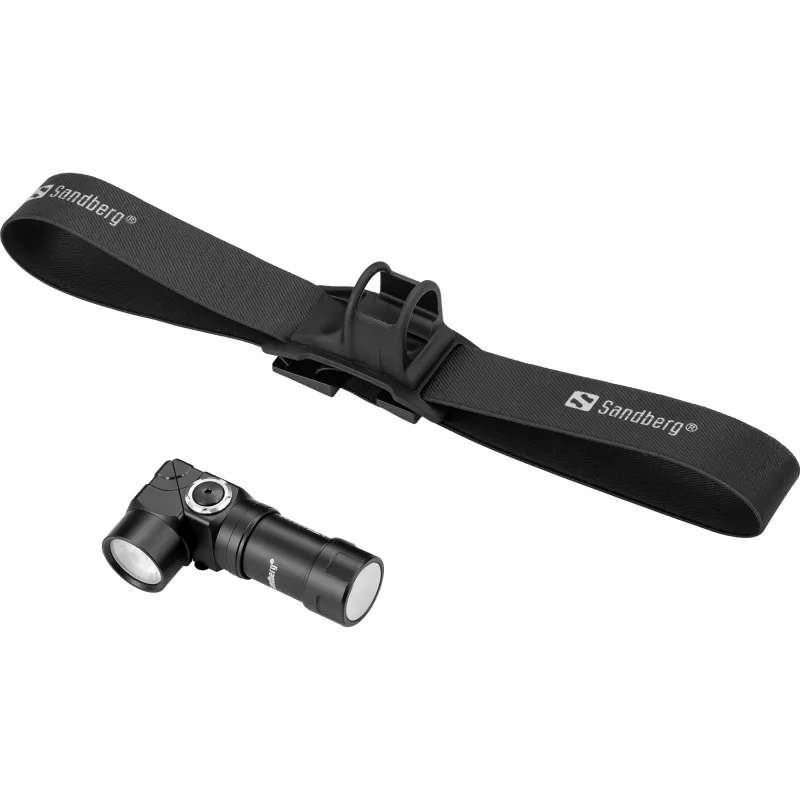 Sandberg Headlamp 500 Duo, galvos juostos žibintuvėlis, juoda, aliuminis, IP44, LED, 25 lm