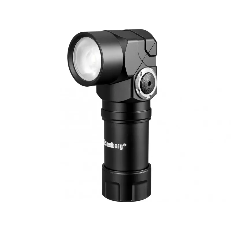 Sandberg Headlamp 500 Duo, galvos juostos žibintuvėlis, juoda, aliuminis, IP44, LED, 25 lm