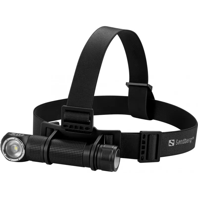 Sandberg Headlamp 1000 Pro, žibintuvėlis ant galvos juostos, juodas, aliuminis, IP66, LED, 25 lm