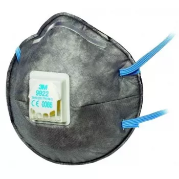 Dulkių kaukė 3M 9922C2, daugkartinio naudojimo respiratoriaus tipo, pakuotėje 2 vnt., antracito spalvos